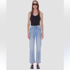 MOTHER THE RAMBLER ANKLE DENIM IN BUCKET LIST WASH HIGH WAISTED STRAIGHT LEG EUC